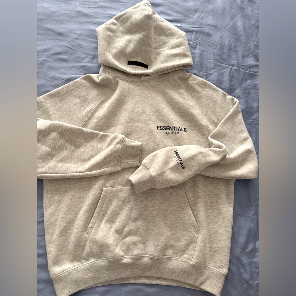 Essentials Fear of God. Gray/white Pullover hoody UNISEX Size S oversized.
